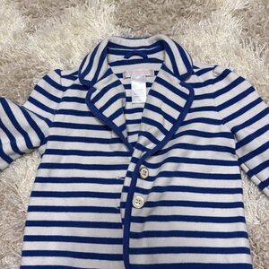 Janie and Jack Blue and White Striped Blazer